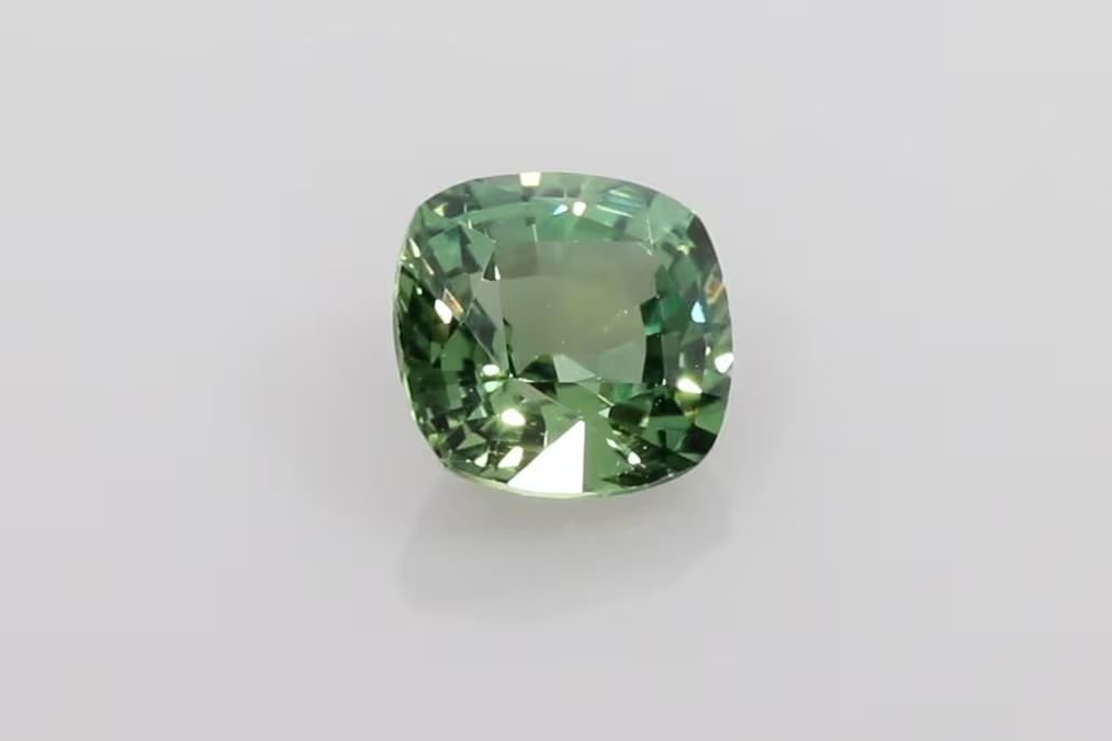 1.24 Carat Green Cushion Sapphire