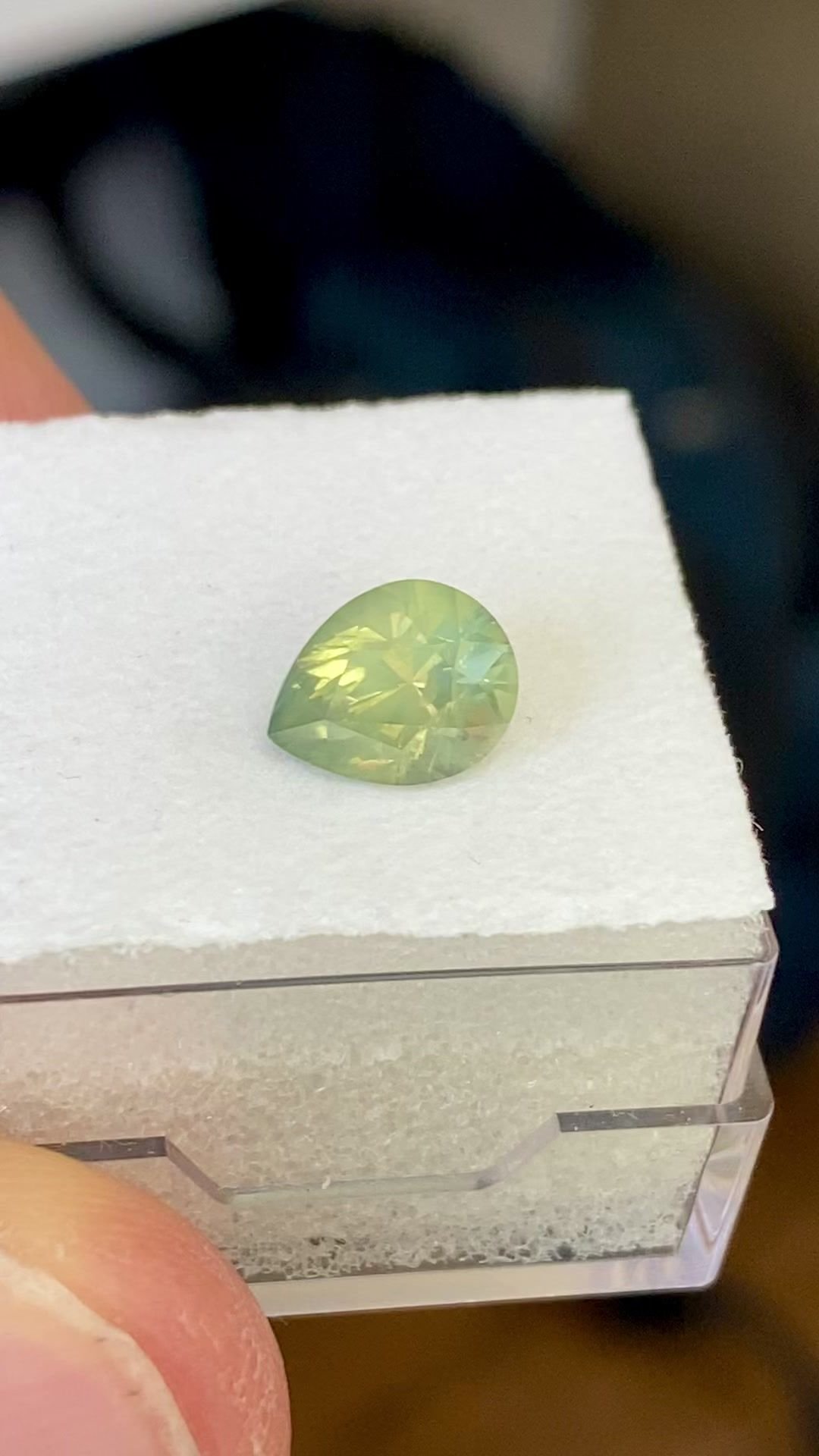 1.97 Carat Green Pear Sapphire