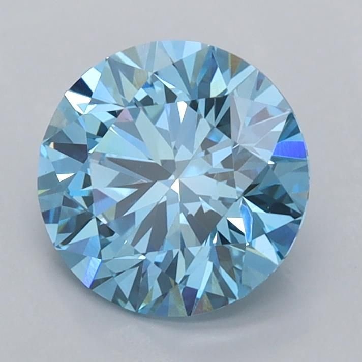 1.56 Ct. Fancy Vivid Blue Round Lab Diamond