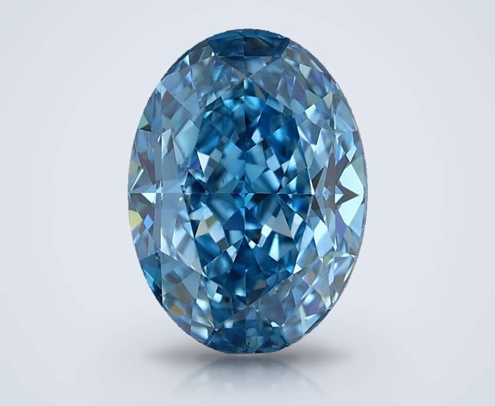 1.36 Ct. Fancy Vivid Blue Oval Lab Diamond
