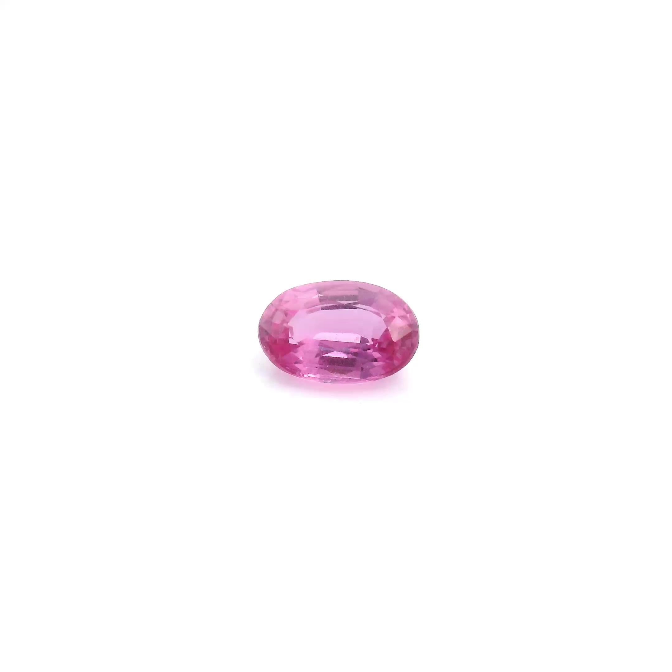 0.61 Carat Vivid Pink Oval Sapphire