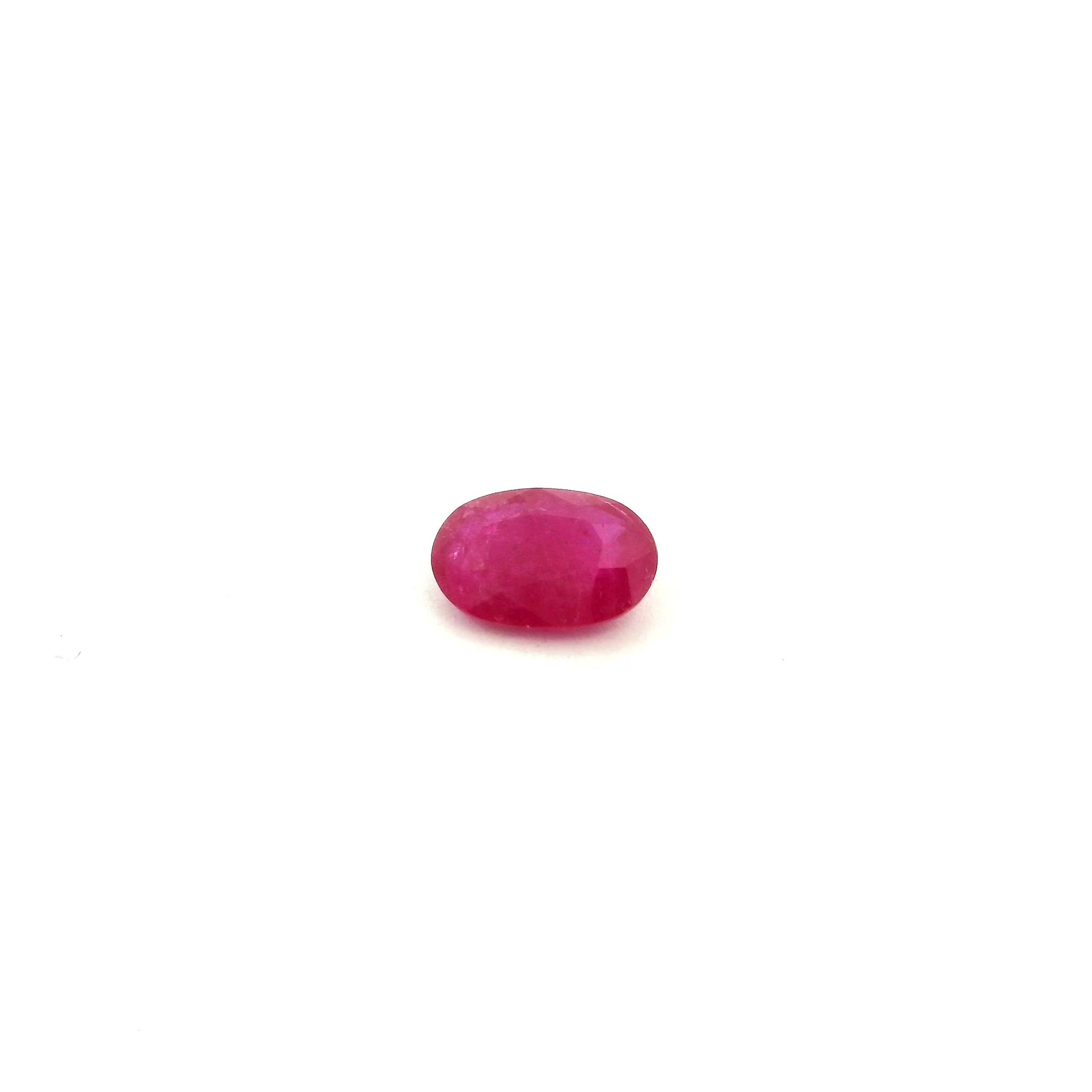 0.53 Carat Red Oval Ruby