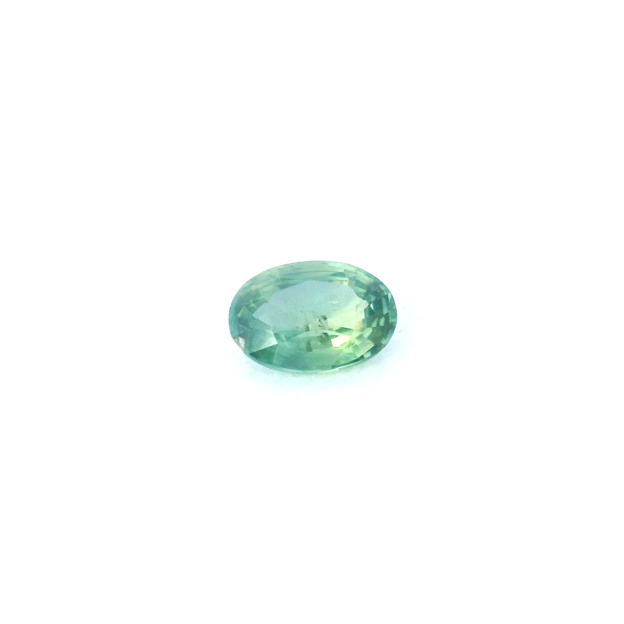 0.74 Carat Green Oval Sapphire