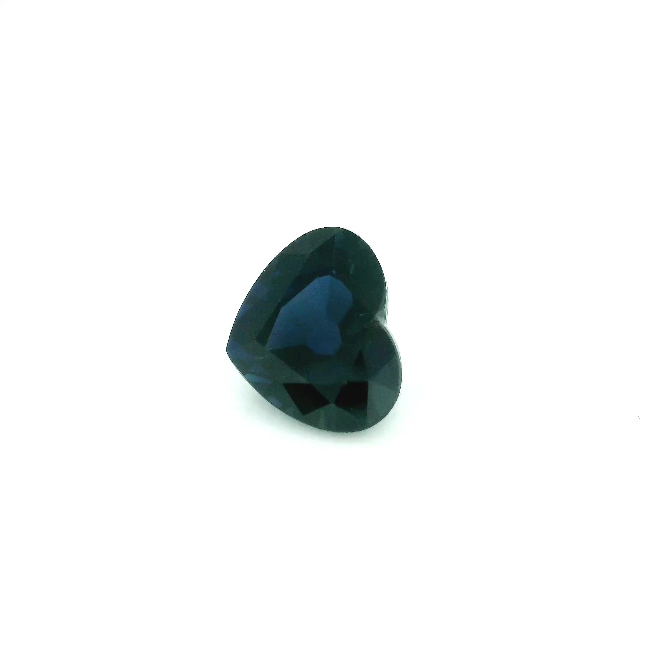 1.81 Carat Deep Blue Heart Sapphire