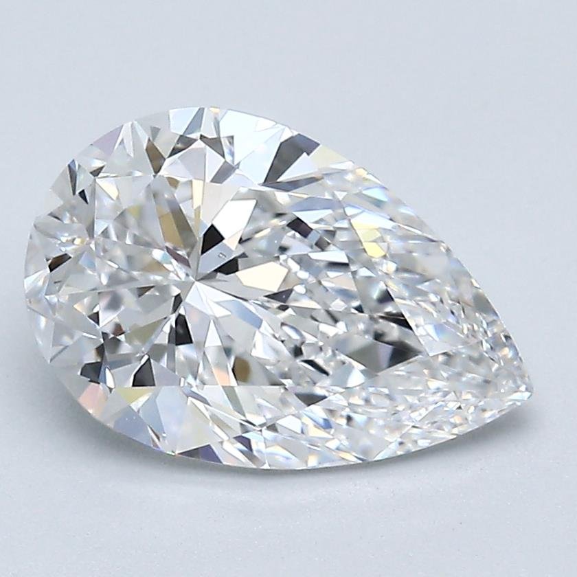 2.52ct D VS2 Rare Carat Ideal Cut Pear Diamond