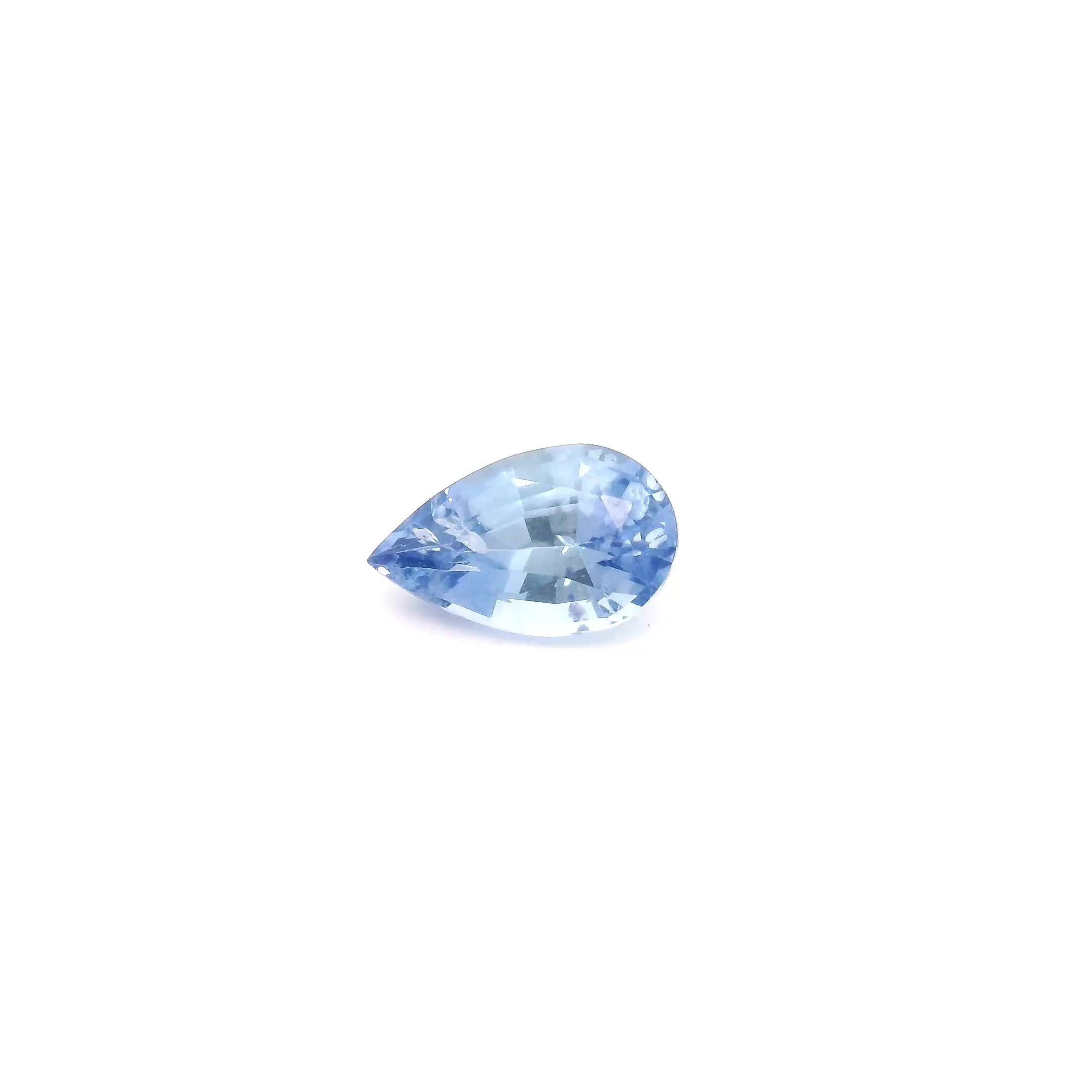0.71 Carat Light Blue Pear Sapphire