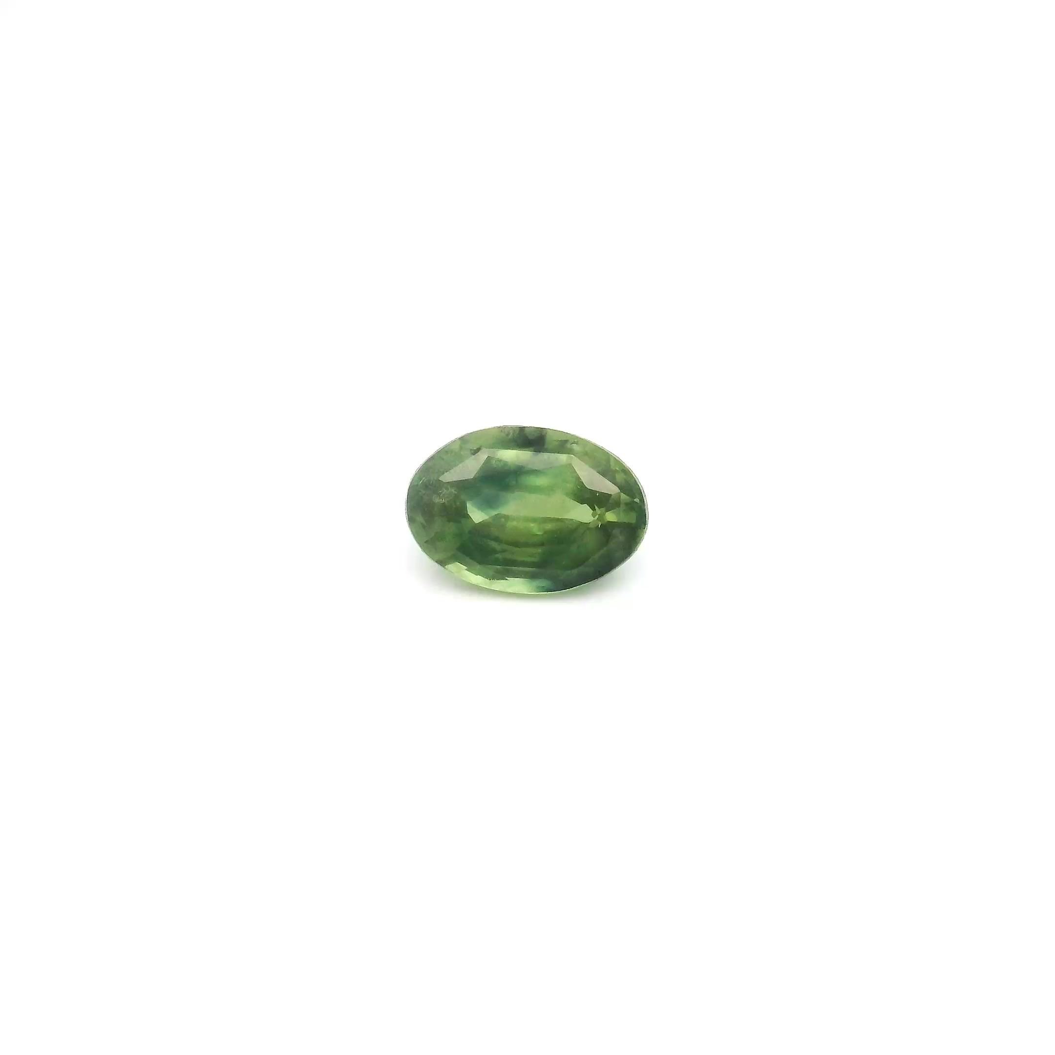 0.63 Carat Green Oval Sapphire