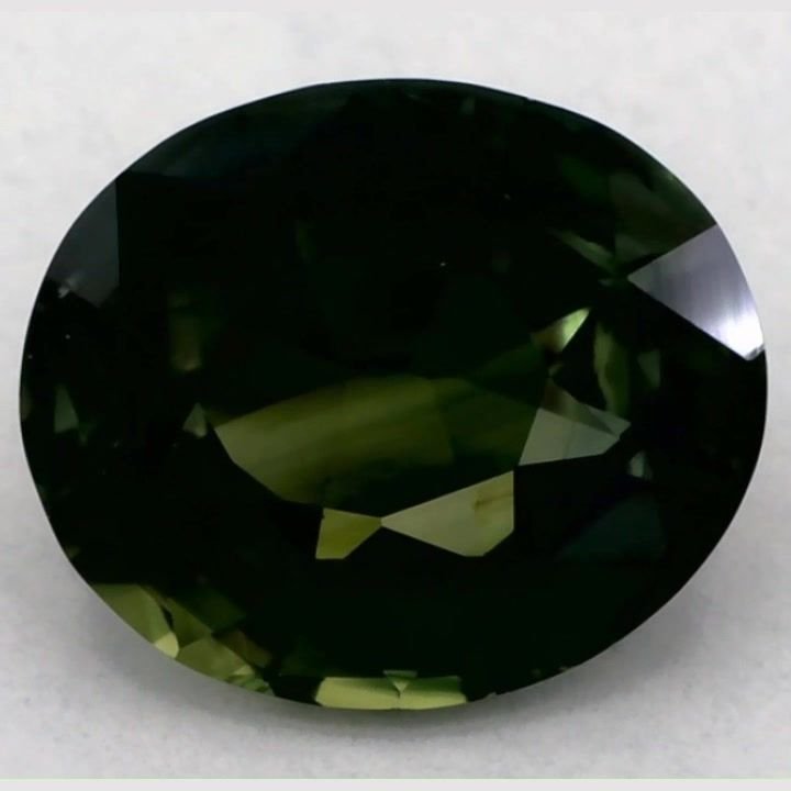 1.98 Carat Dark Green Oval Sapphire