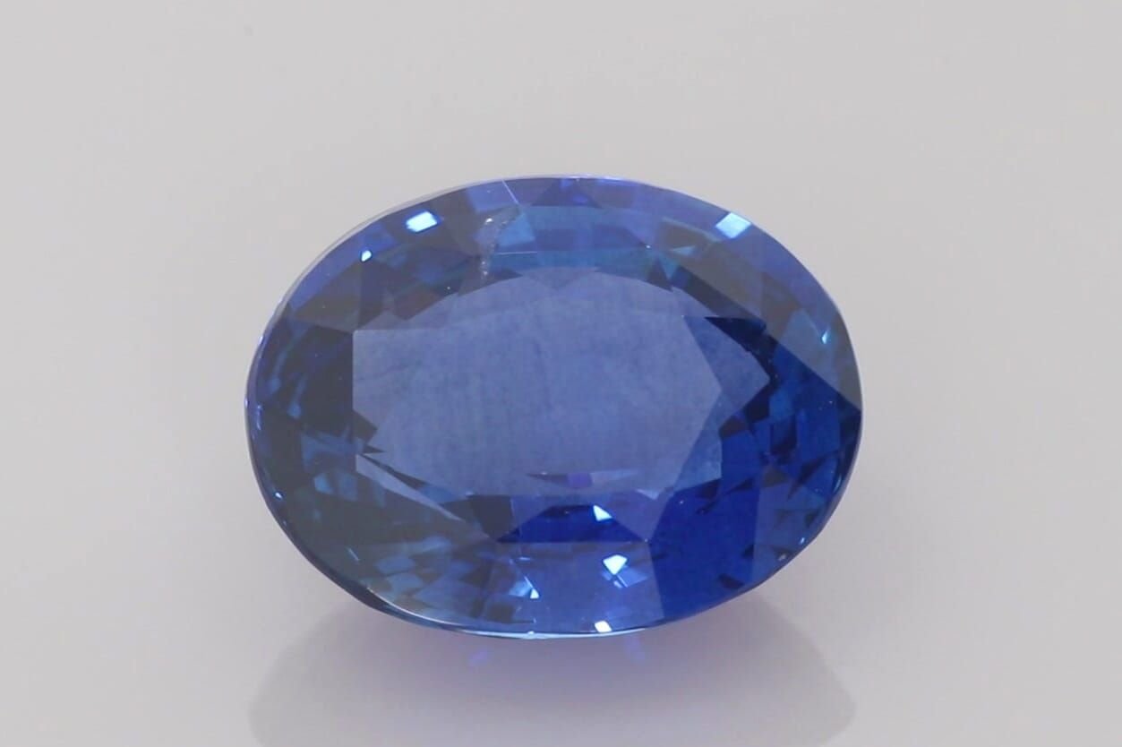 6.03 Carat Vivid Blue Oval Sapphire