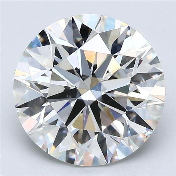 3.09ct J VS2 Rare Carat Ideal Cut Round Diamond