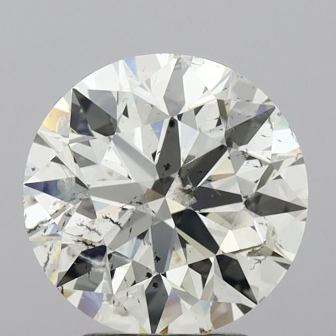 3.01ct J SI2 Rare Carat Ideal Cut Round Diamond