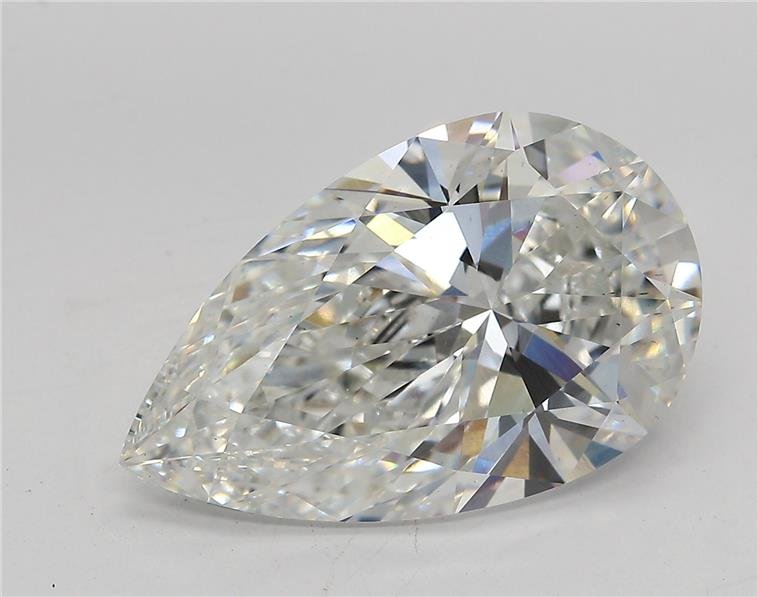 6.08ct E VS2 Rare Carat Ideal Cut Pear Lab Grown Diamond