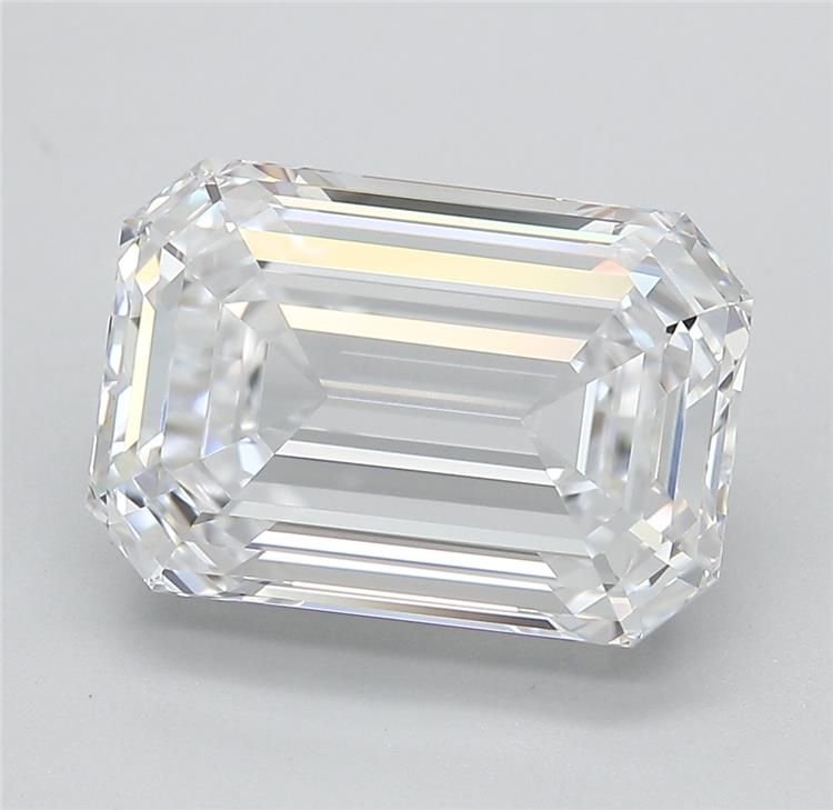 8.56ct F VVS2 Rare Carat Ideal Cut Emerald Lab Grown Diamond