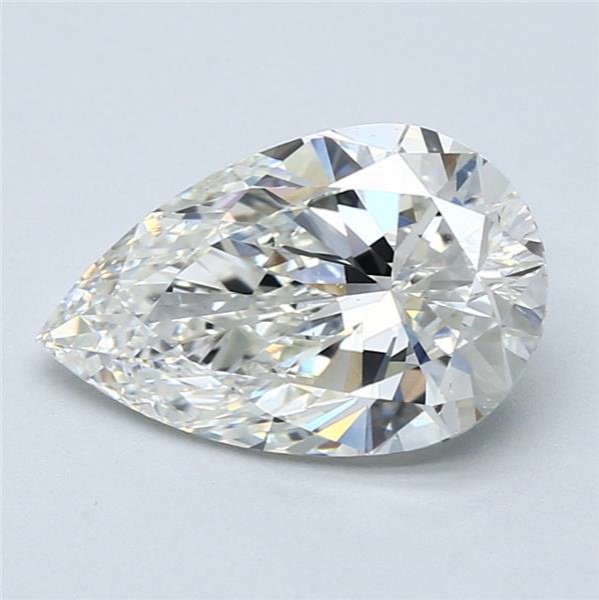 3.21ct H VS2 Rare Carat Ideal Cut Pear Diamond