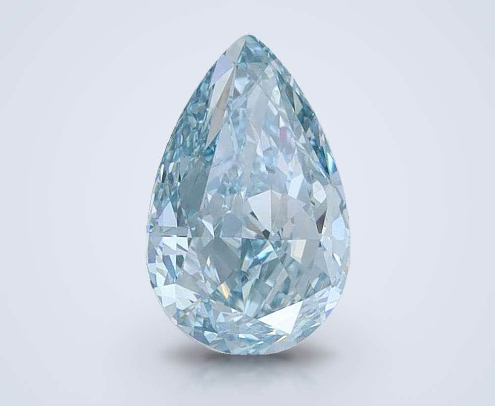 1.49 Ct. Fancy Vivid Blue Pear Lab Diamond