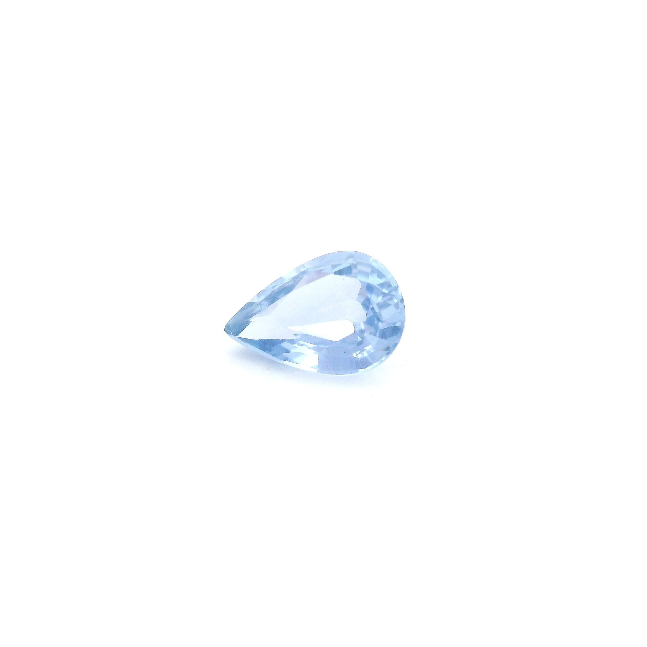 0.73 Carat Light Blue Pear Sapphire
