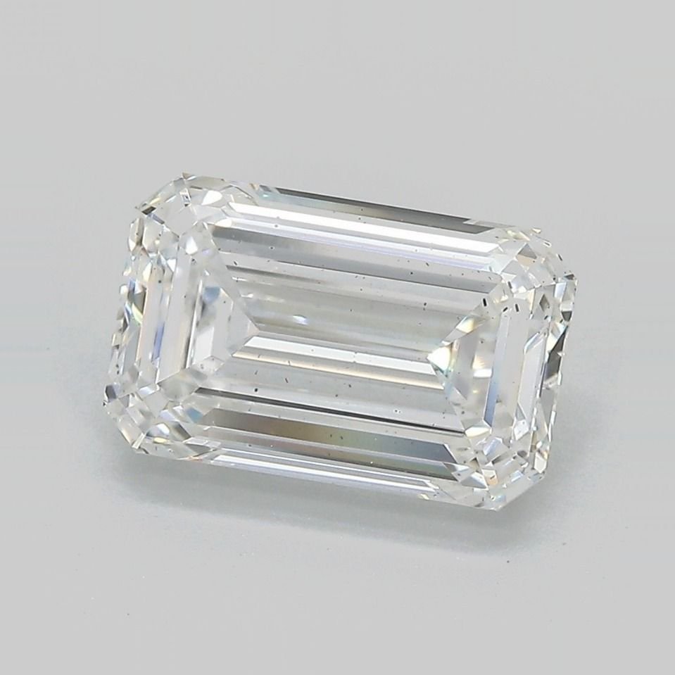 3.13ct E SI1 Rare Carat Ideal Cut Emerald Lab Grown Diamond
