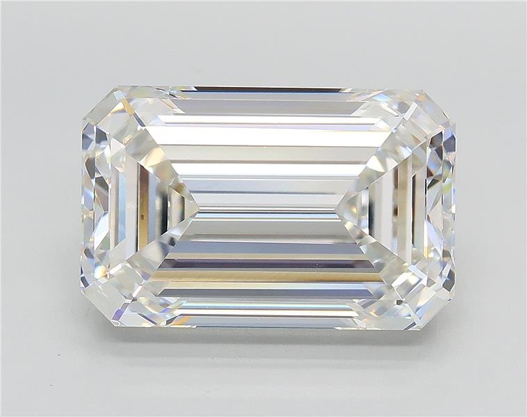 7.56ct F VS1 Rare Carat Ideal Cut Emerald Lab Grown Diamond
