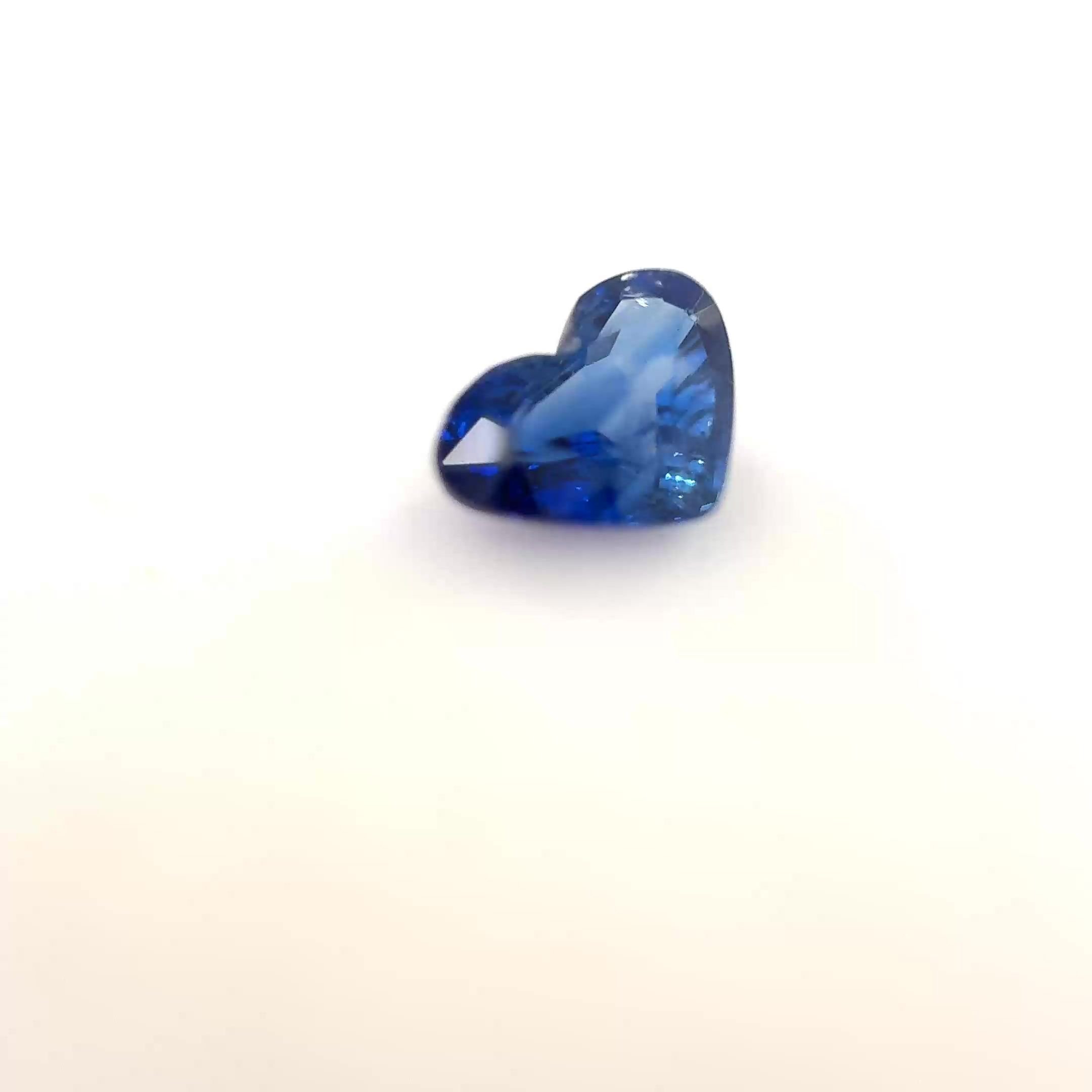 0.70 Carat Vivid Blue Heart Sapphire