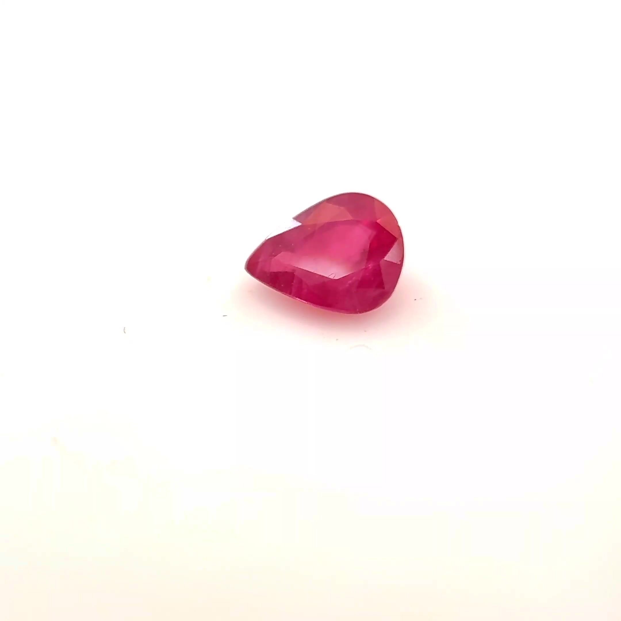0.41 Carat Red Pear Ruby
