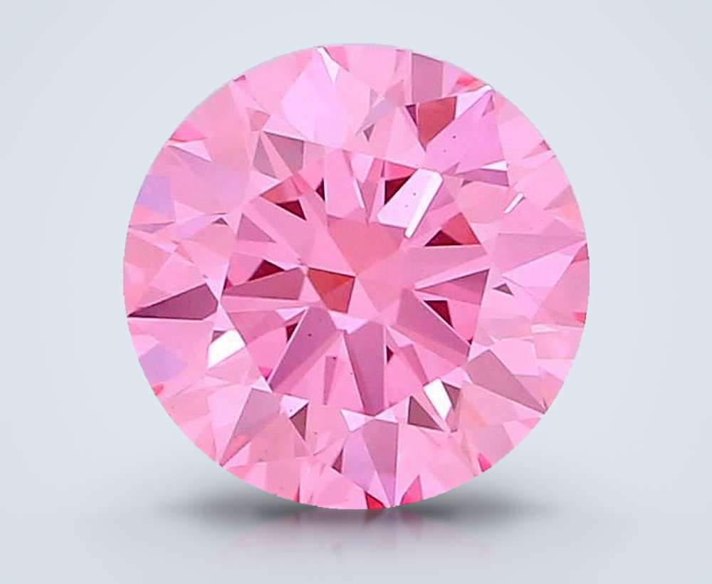 1.54 Ct. Fancy Vivid Pink Round Lab Diamond
