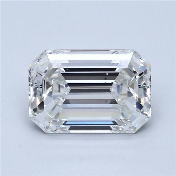 5.09ct G SI1 Rare Carat Ideal Cut Emerald Diamond