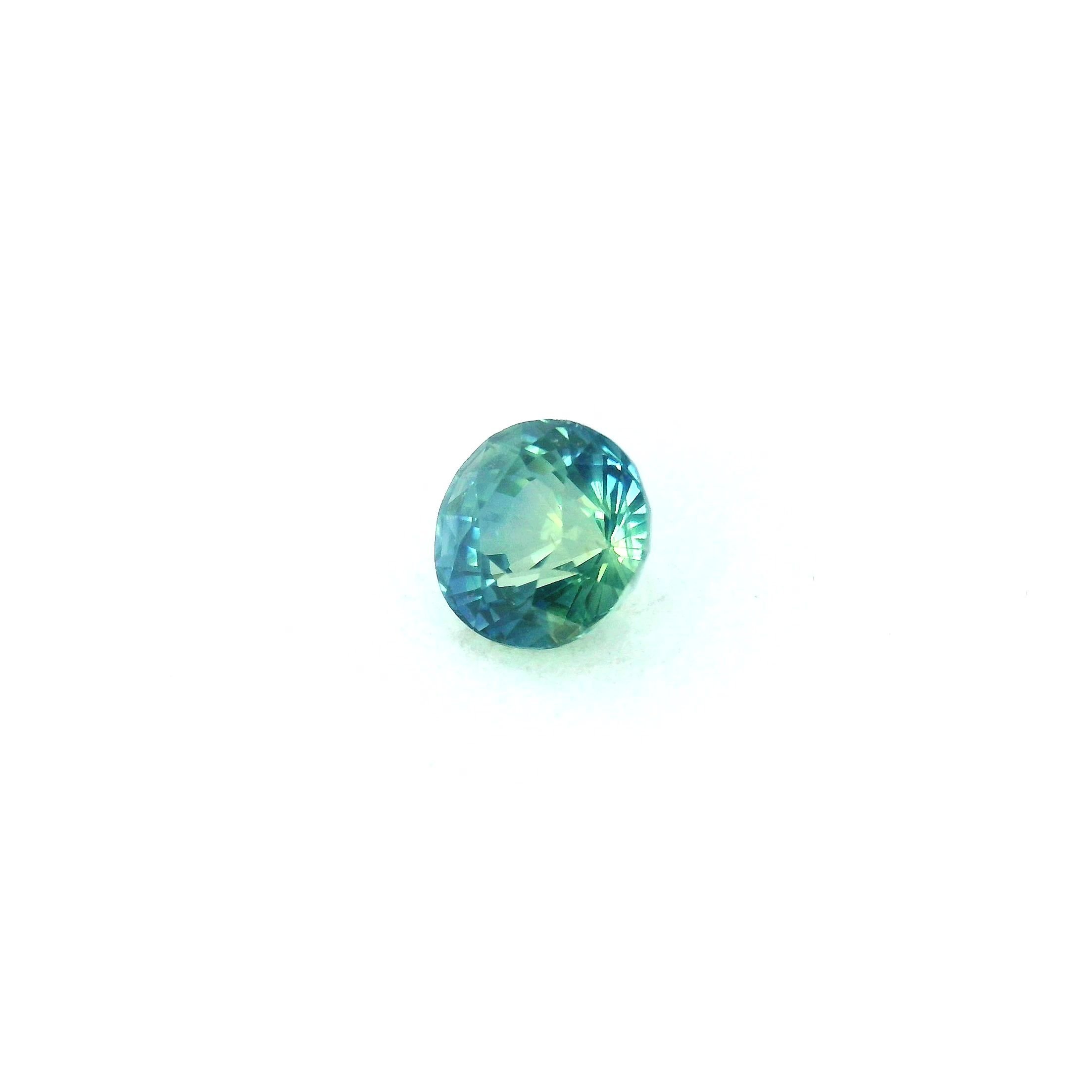 1.04 Carat Green Round Sapphire