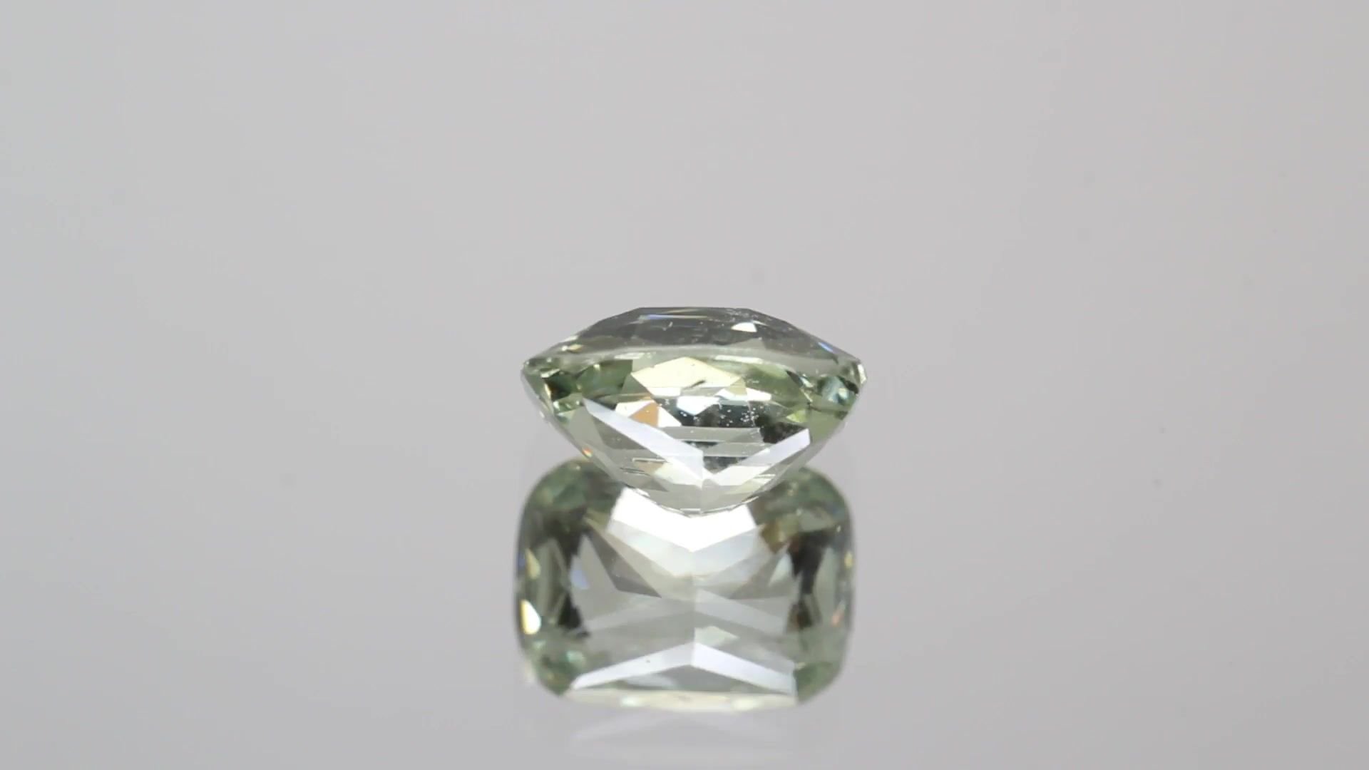 2.21 Carat Green Cushion Sapphire