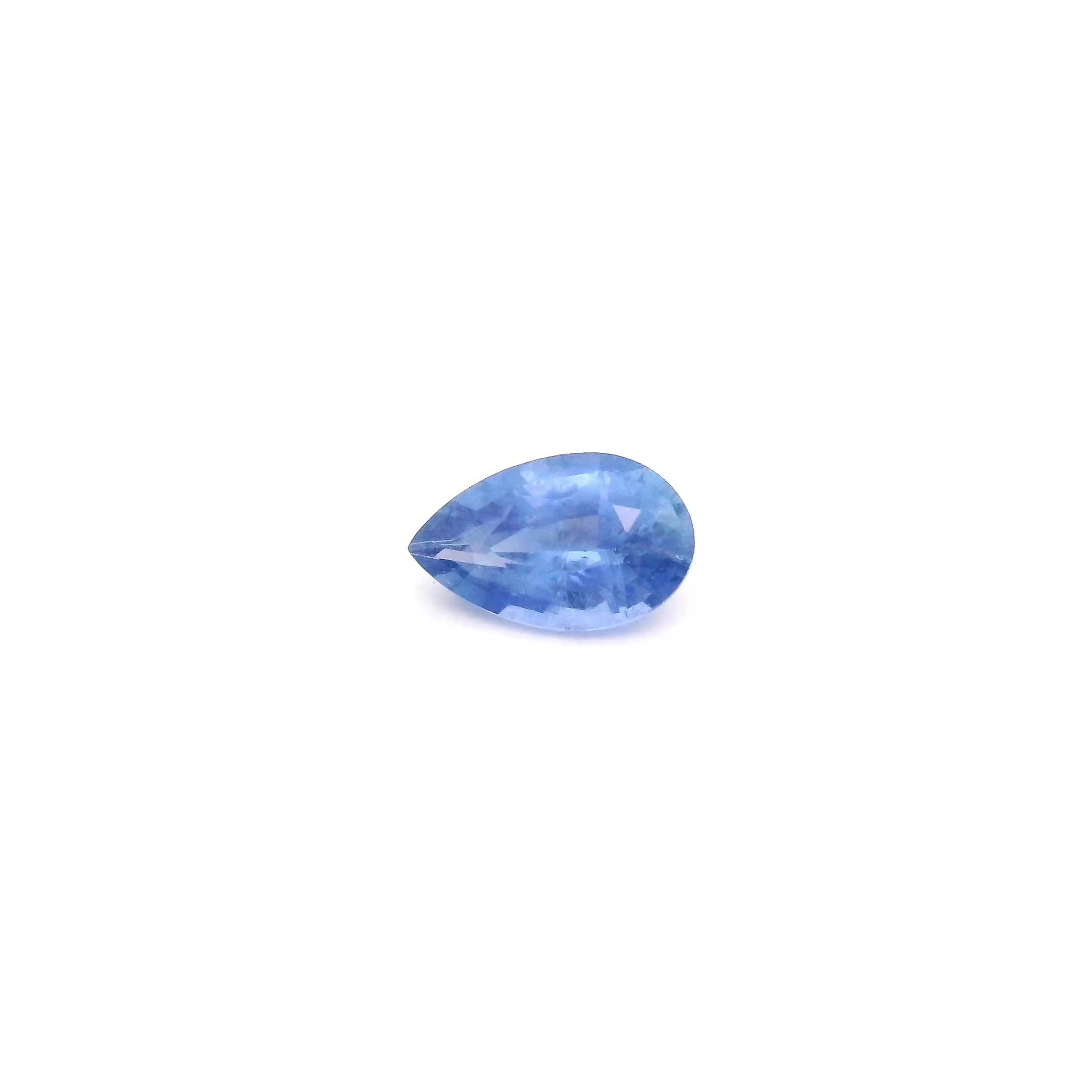 0.56 Carat Light Blue Pear Sapphire