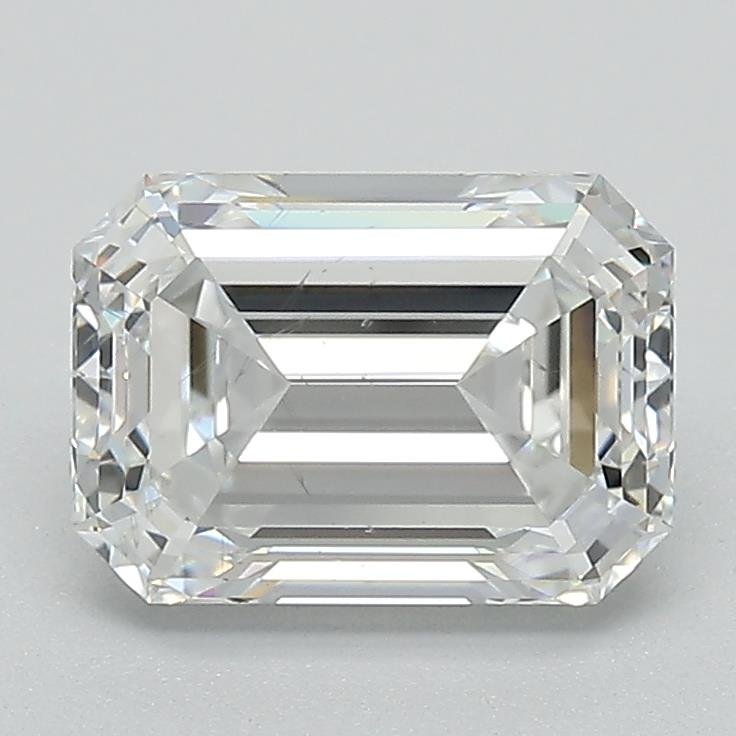 2.06ct E SI1 Rare Carat Ideal Cut Emerald Lab Grown Diamond