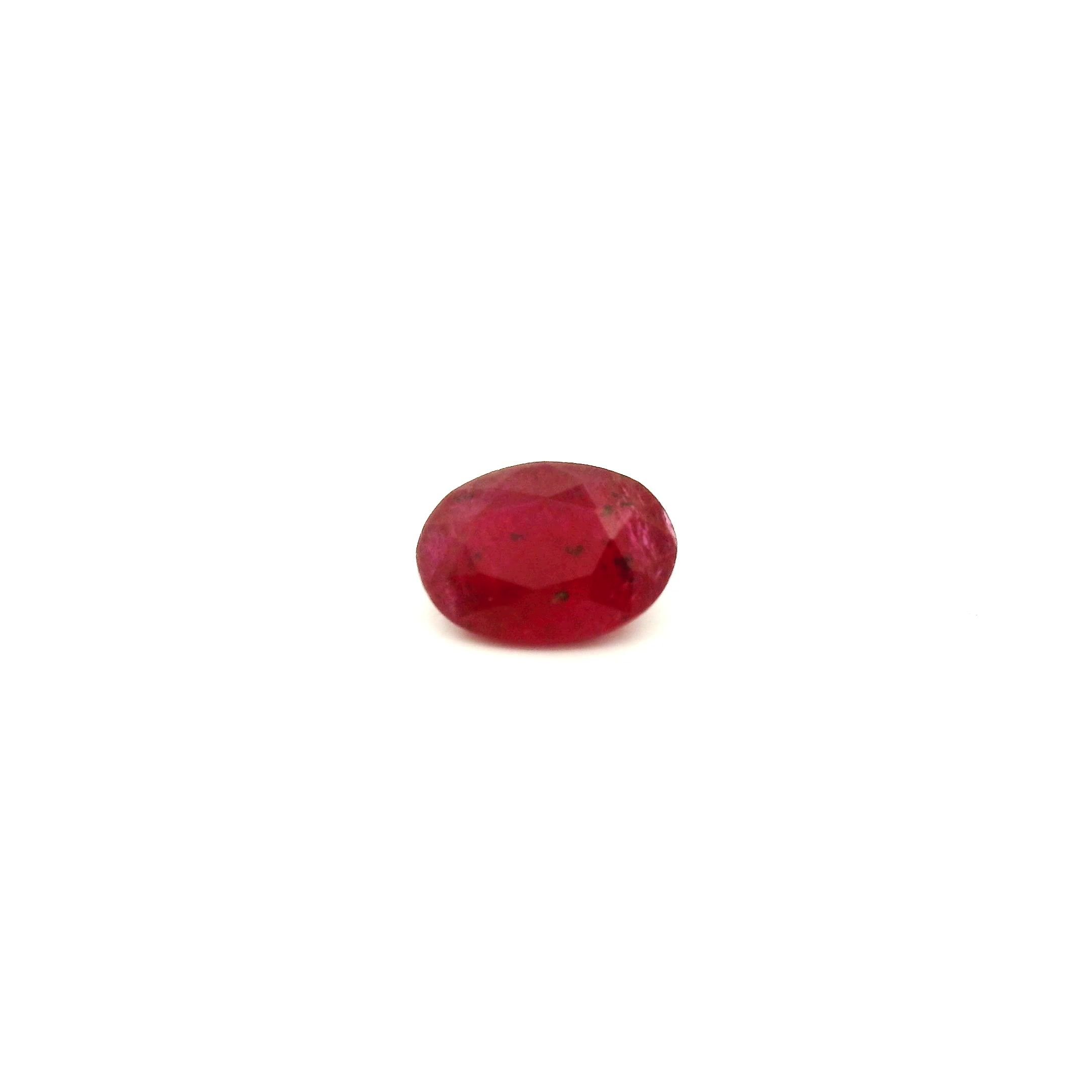 0.99 Carat Red Oval Ruby