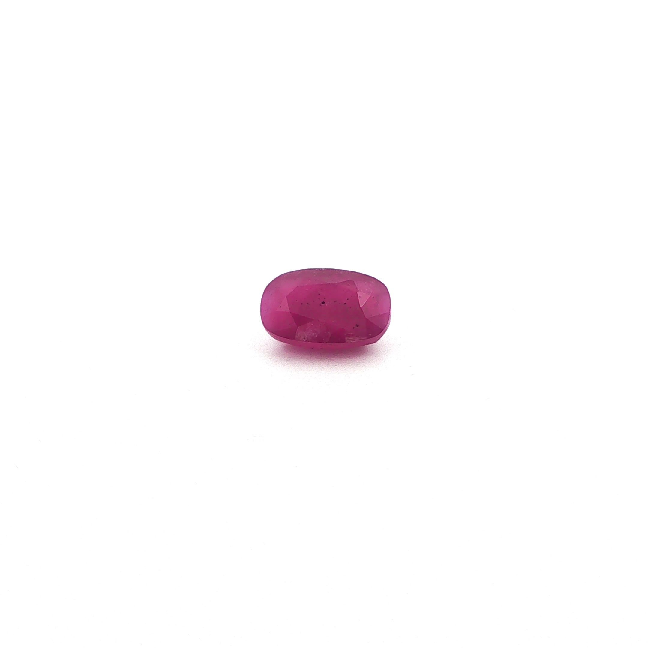 3.77 Carat Red Cushion Ruby