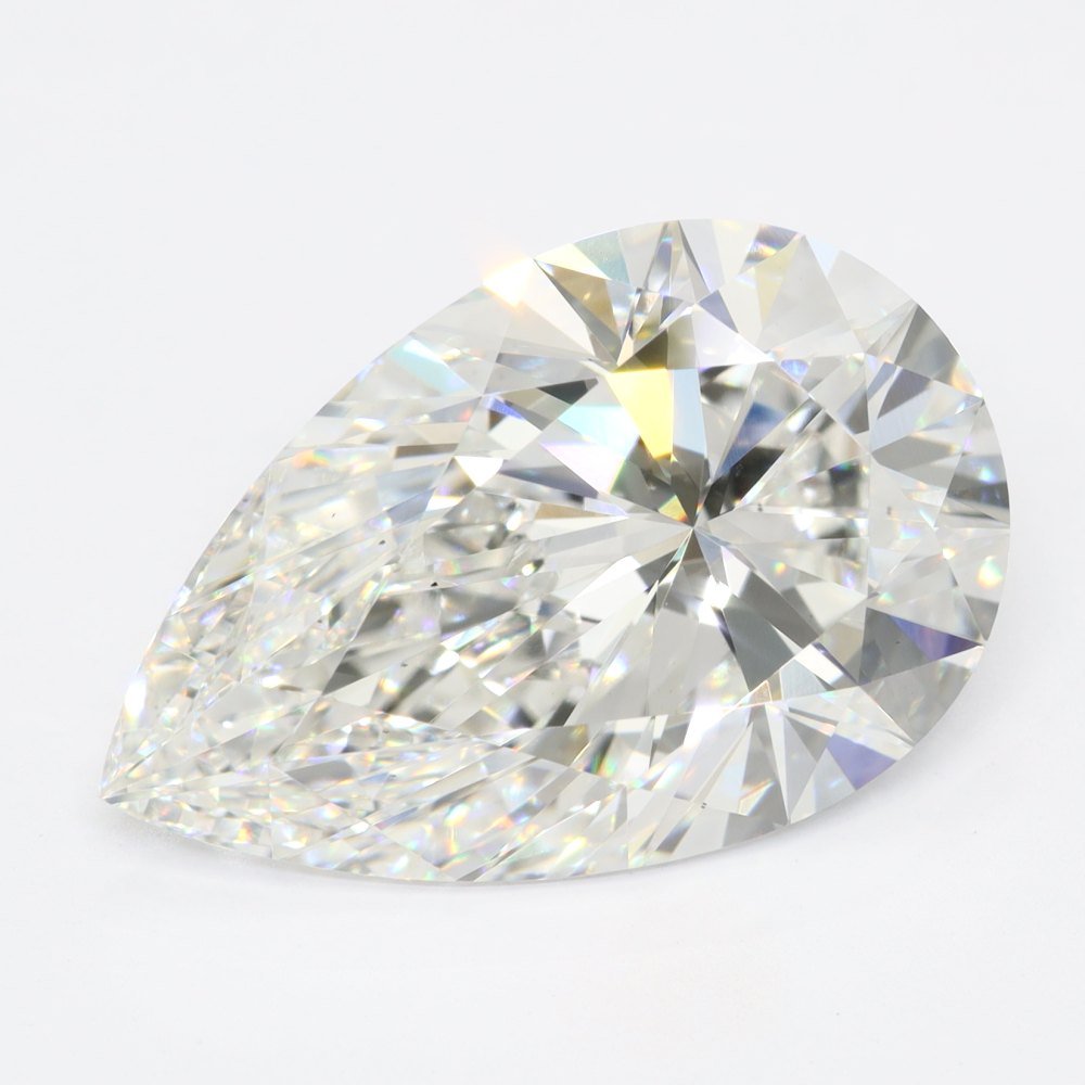 5.08ct F VS2 Rare Carat Ideal Cut Pear Lab Grown Diamond