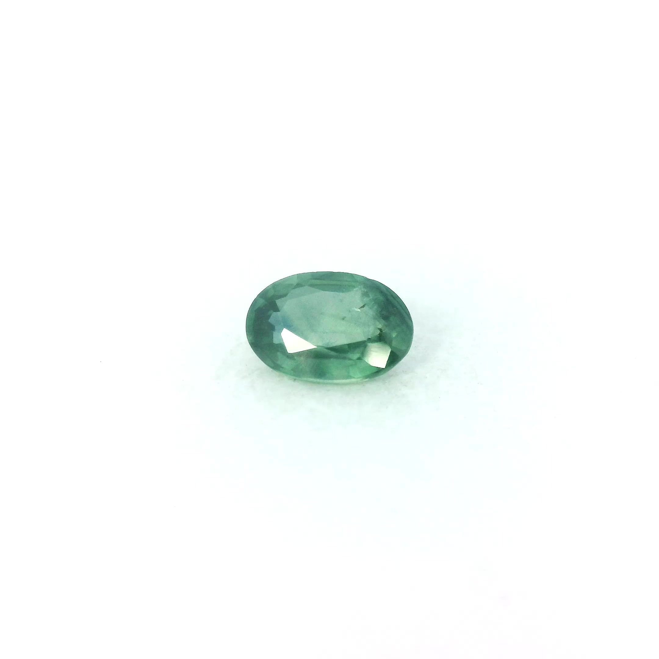 0.66 Carat Green Oval Sapphire