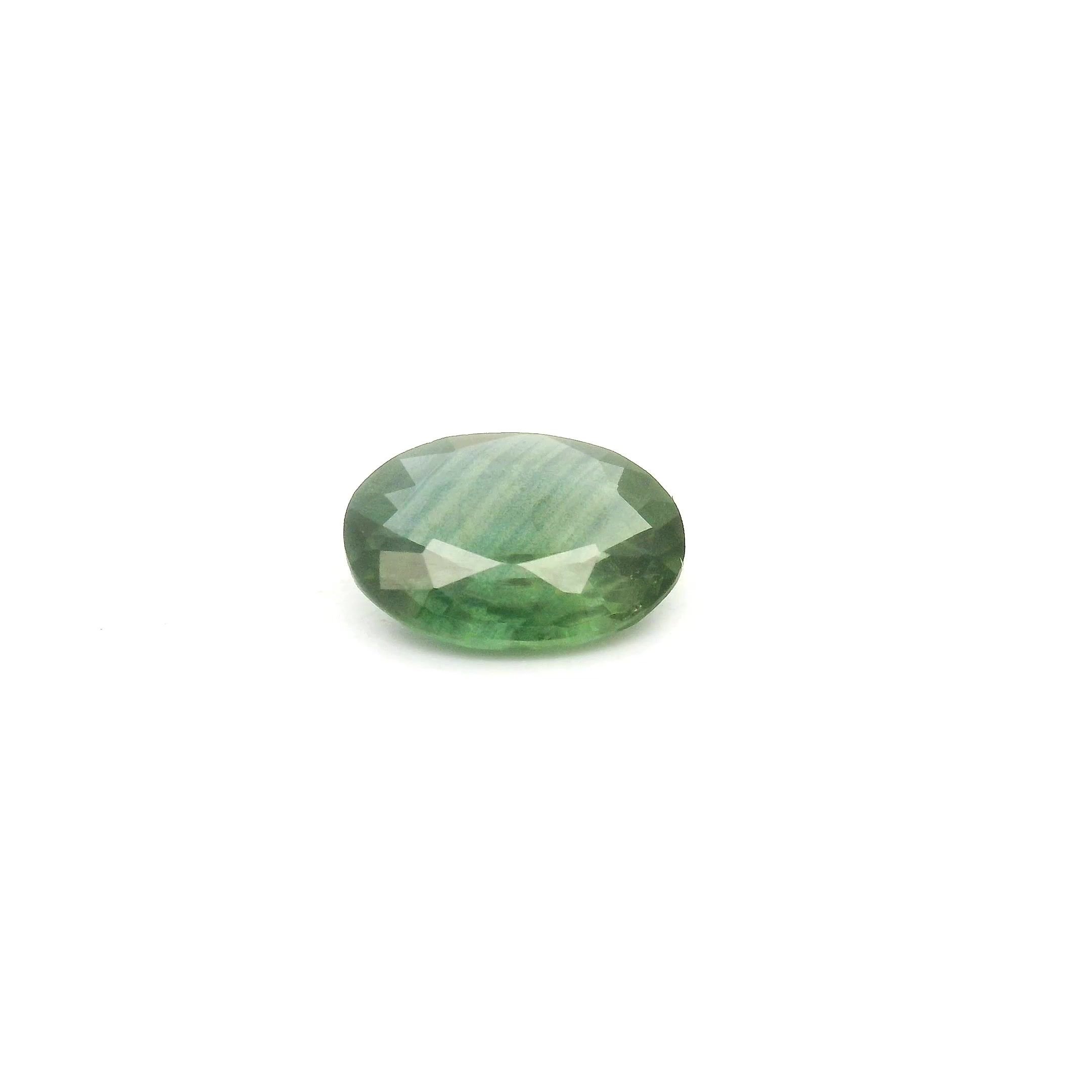 0.76 Carat Green Oval Sapphire