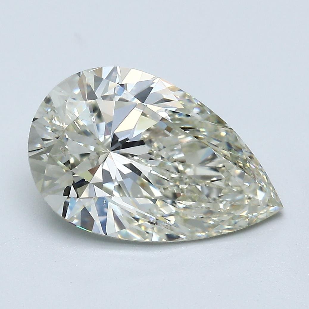 3.02ct K SI1 Rare Carat Ideal Cut Pear Diamond