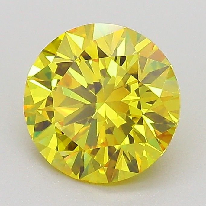 1.57 Ct. Fancy Vivid Yellow Round Lab Diamond