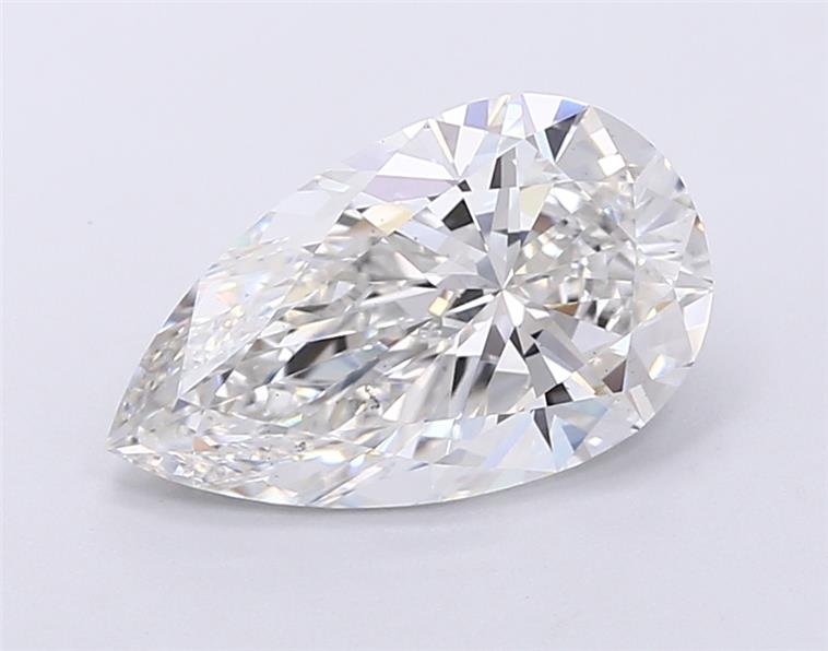 3.07ct F VS2 Rare Carat Ideal Cut Pear Lab Grown Diamond