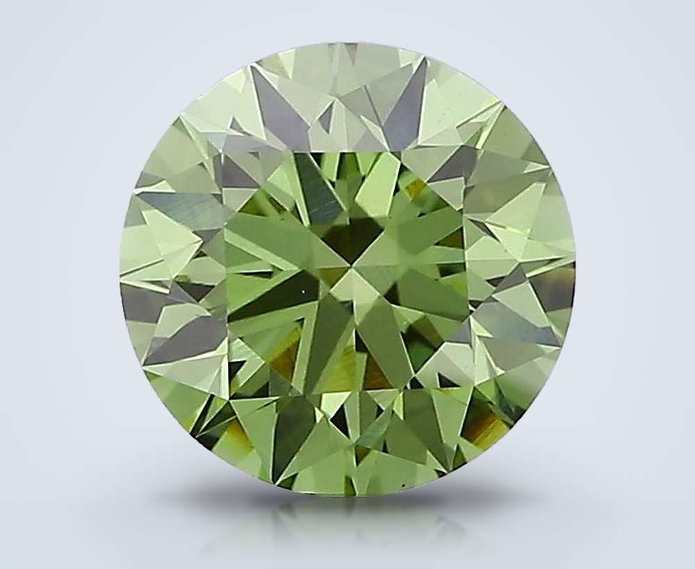 1.35 Ct. Fancy Vivid Green Round Lab Diamond