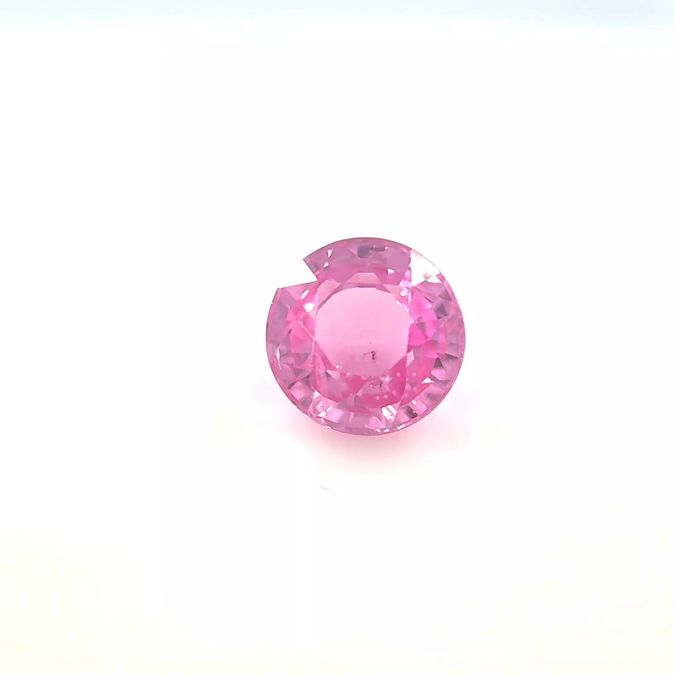1.64 Carat Pink Round Sapphire