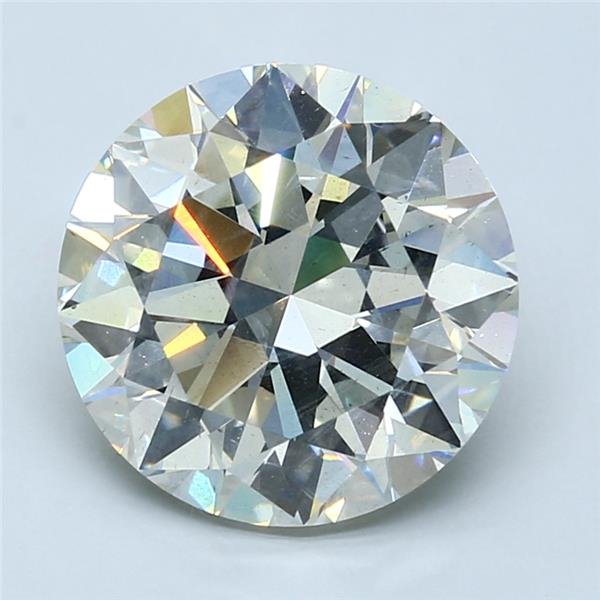 5.01ct K SI2 Rare Carat Ideal Cut Round Diamond