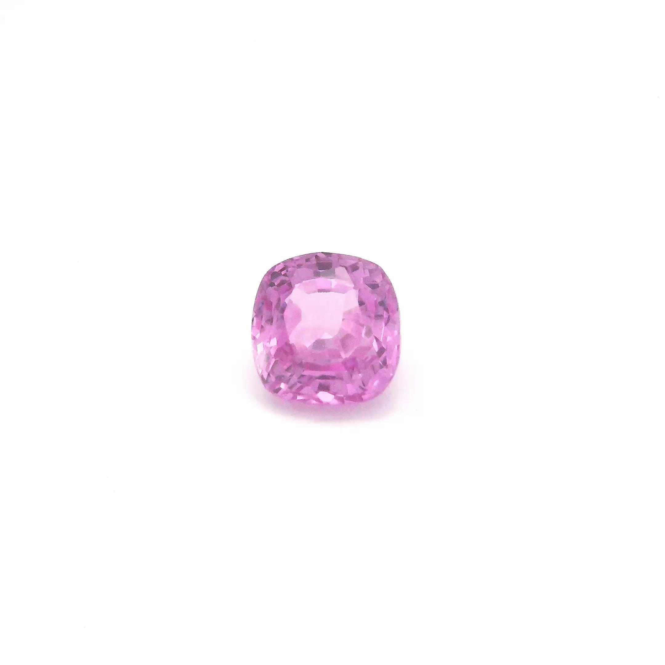 1.49 Carat Pink Cushion Sapphire