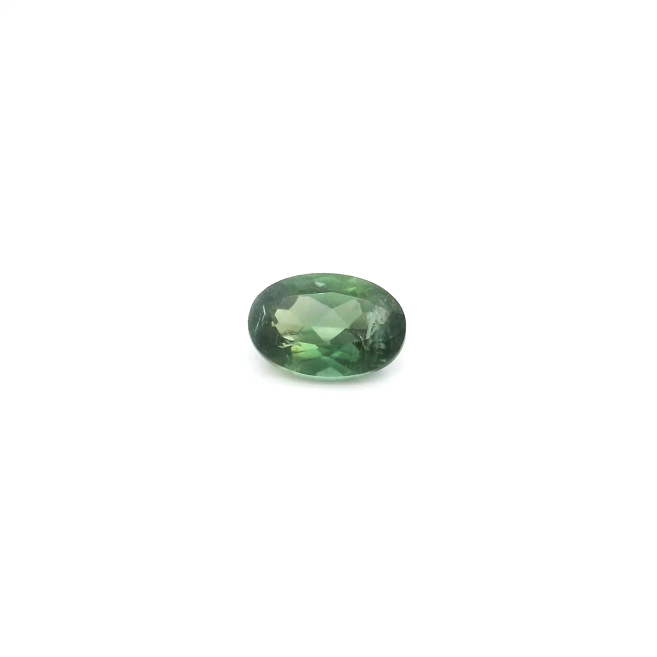0.66 Carat Green Oval Sapphire
