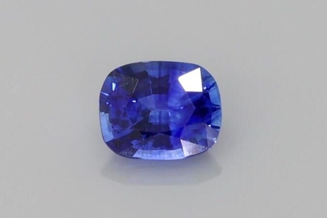 0.48 Carat Vivid Blue Cushion Sapphire