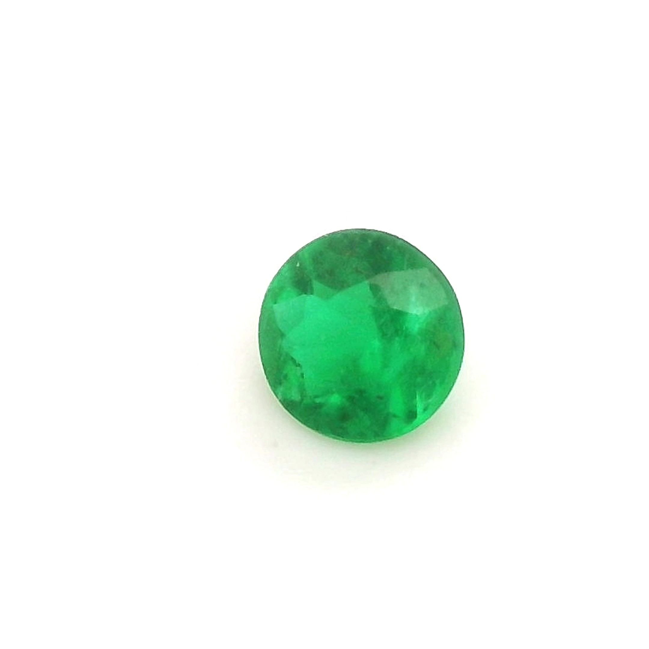 0.14 Carat Vivid Green Round Emerald