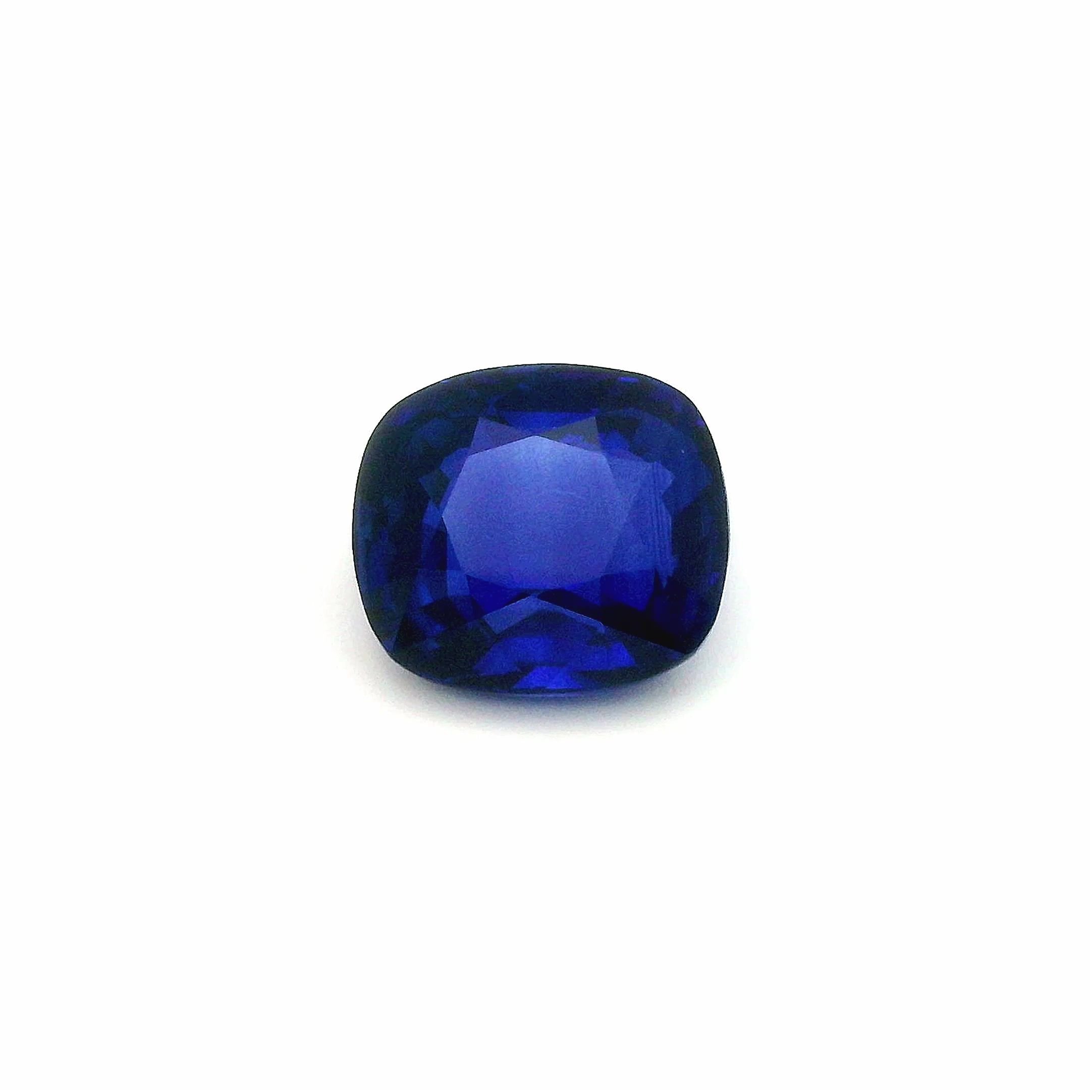 6.06 Carat Blue Cushion Sapphire