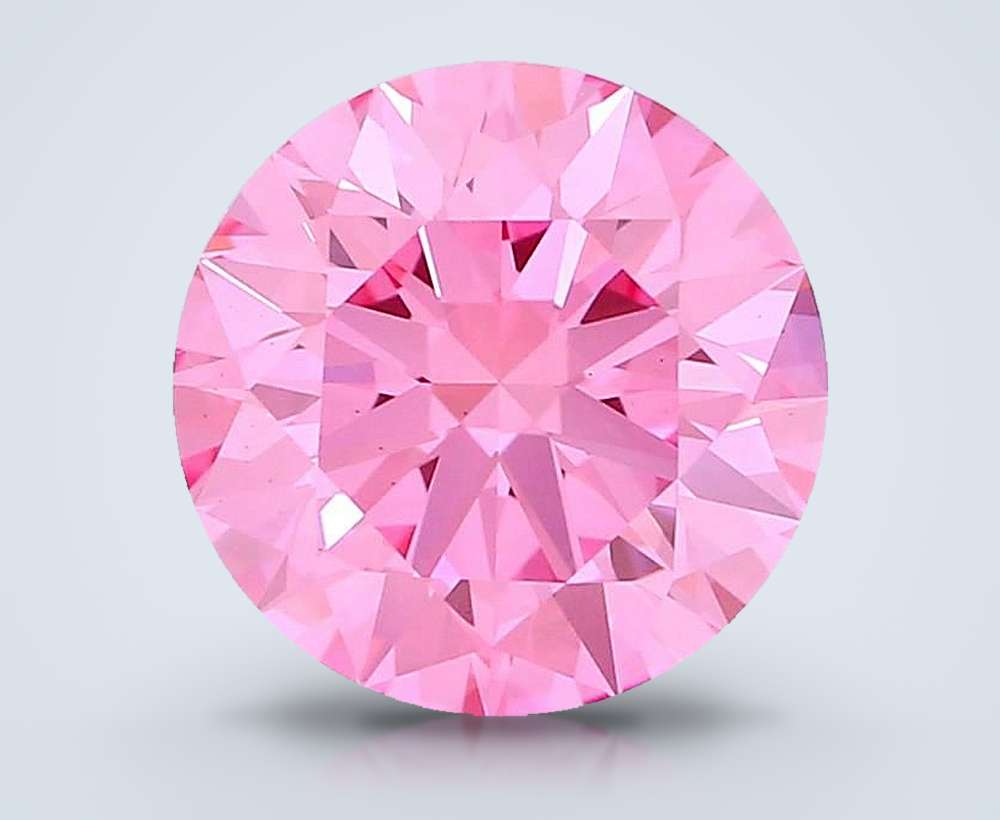 1.56 Ct. Fancy Vivid Pink Round Lab Diamond