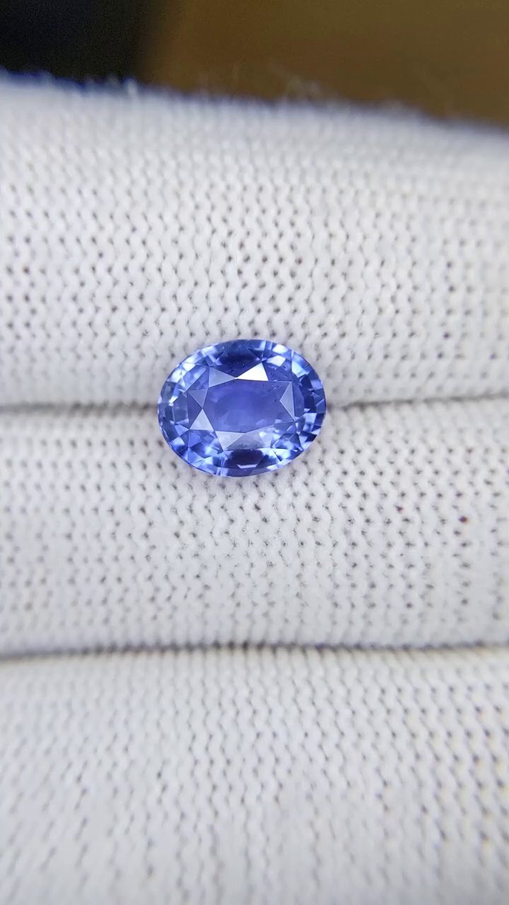 3.52 Carat Blue Oval Sapphire