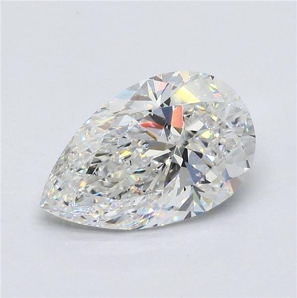 3.01ct E SI1 Rare Carat Ideal Cut Pear Diamond