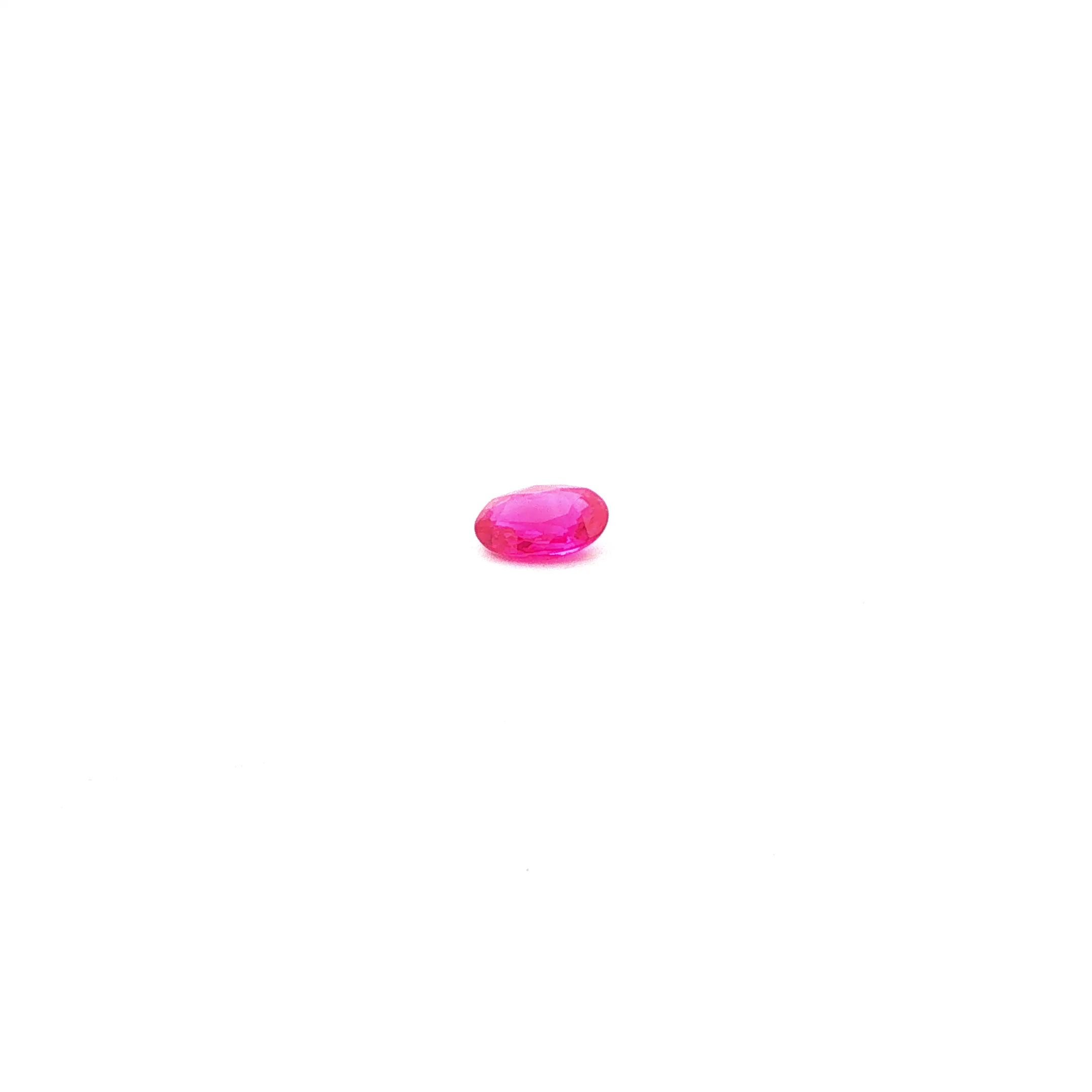 0.49 Carat Red Oval Ruby